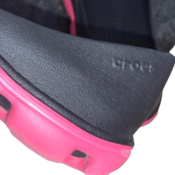 Crocs black pink trim Duet sport slip on women’s shoes size 6 - Picture 6 of 11